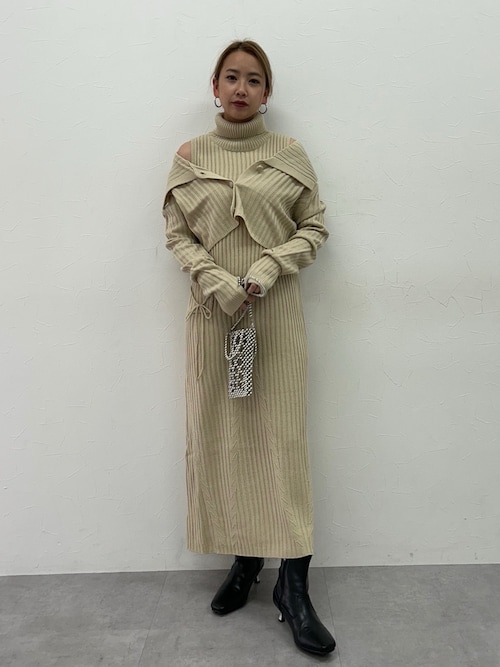 大きいサイズ＞【らめちゃんコラボ】2点セット（ニットワンピース＋