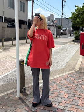 「GEVS.（ジェイヴィス）のアイテム」を使った、ERIKA さん（レディース・157cm）の夏コーディネート