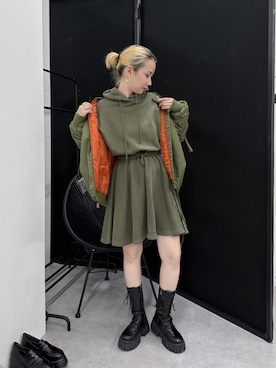 「GEVS.（ジェイヴィス）のアイテム」を使った、ERIKA さん（レディース・157cm）の夏コーディネート