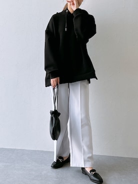 「nissen（ニッセン）の足当たり優しいビット付ローファーパンプス（低反発中敷）（ローファー）」を使った、ERIKA さん（レディース・157cm）の冬コーディネート