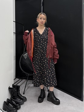 「GEVS.（ジェイヴィス）のアイテム」を使った、ERIKA さん（レディース・157cm）の夏コーディネート