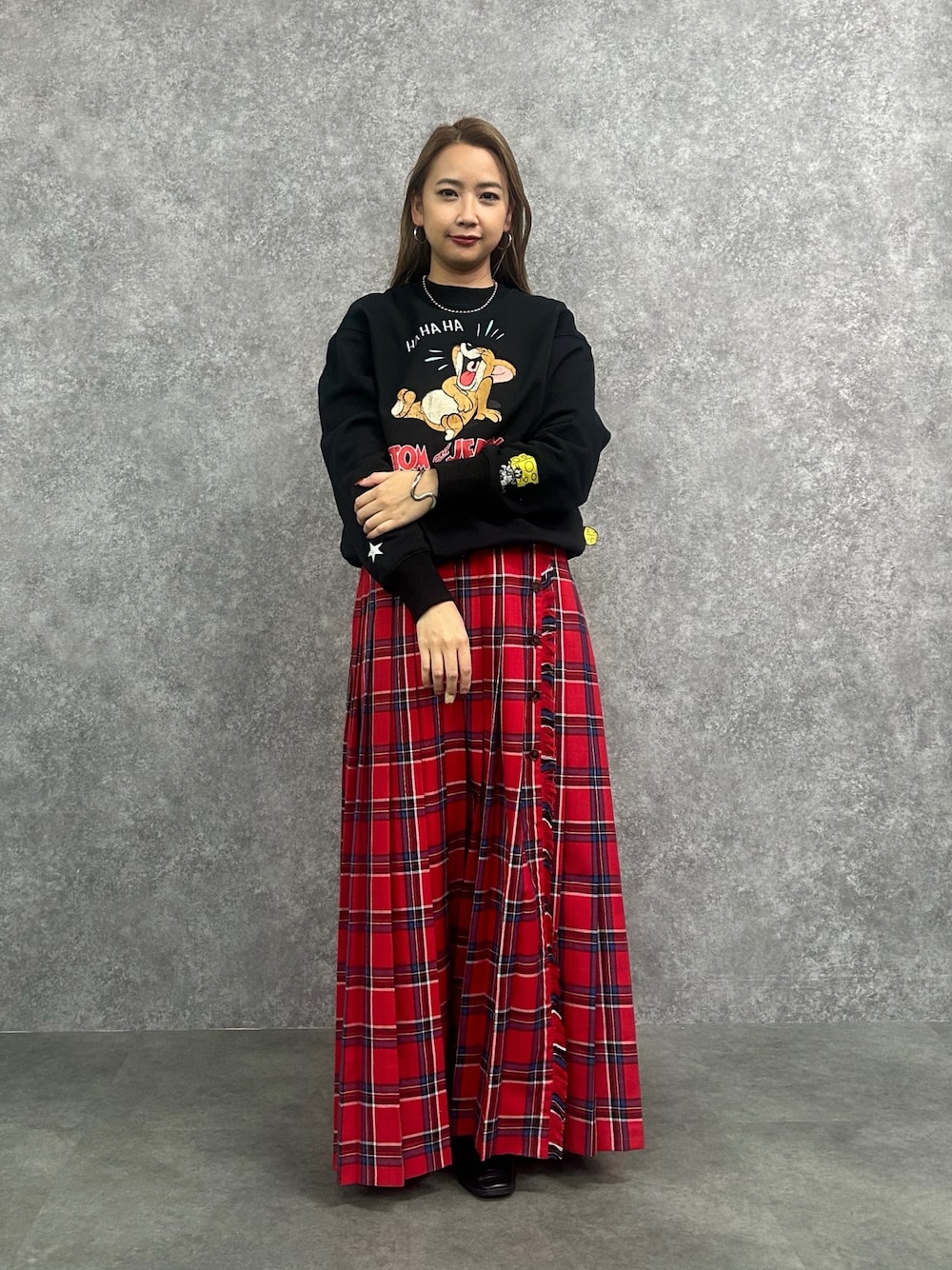 チェックスカート 赤」の人気ファッションコーディネート - WEAR