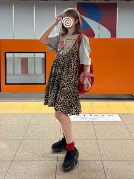 「SHEINのアイテム（トップス、ブラウン系）」を使った、MIRAIさん（レディース・153cm）の夏コーディネート