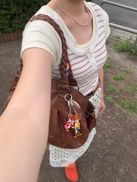 「UNIQLO（ユニクロ）のアイテム（Tシャツ/カットソー、イエロー系）」を使った、MIRAIさん（レディース・153cm）の夏コーディネート