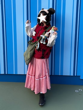 「grounds（グラウンズ）のアイテム（スニーカー、ブラック系）」を使った、MIRAIさん（レディース・152cm）の春コーディネート