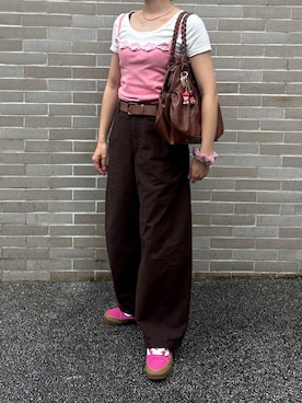 「GAP（ギャップ）のアイテム（トップス）」を使った、MIRAIさん（レディース・153cm）の夏コーディネート