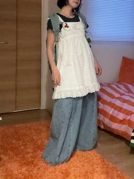 「POPPYのアイテム（デニムパンツ、ブルー系）」を使った、MIRAIさん（レディース・152cm）の夏コーディネート