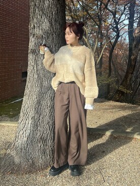 西村唯さん(レディース・160cm)の冬コーディネート