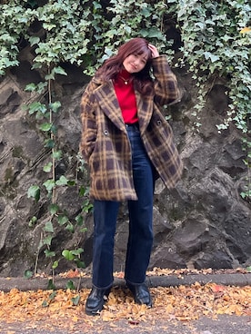 「Ungrid（アングリッド）のアイテム（その他アウター）」を使った、西村唯さん（レディース・160cm）の冬コーディネート
