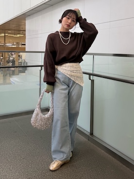 西村唯さん（レディース・160cm）の冬コーディネート