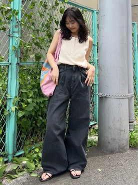 「Ungrid（アングリッド）のアイテム」を使った、西村唯さん（レディース・160cm）の夏コーディネート