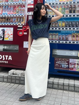 「Ungrid（アングリッド）のアイテム（スカート）」を使った、西村唯さん（レディース・160cm）の春コーディネート