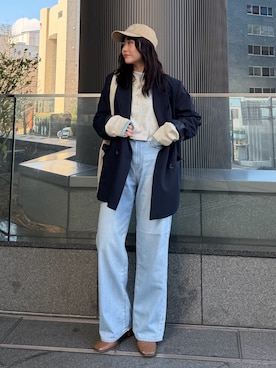 西村唯さん（レディース・160cm）の冬コーディネート