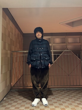 「アイテム（ダウンベスト）」を使った、tomoichi00さん（メンズ・169cm）の冬コーディネート