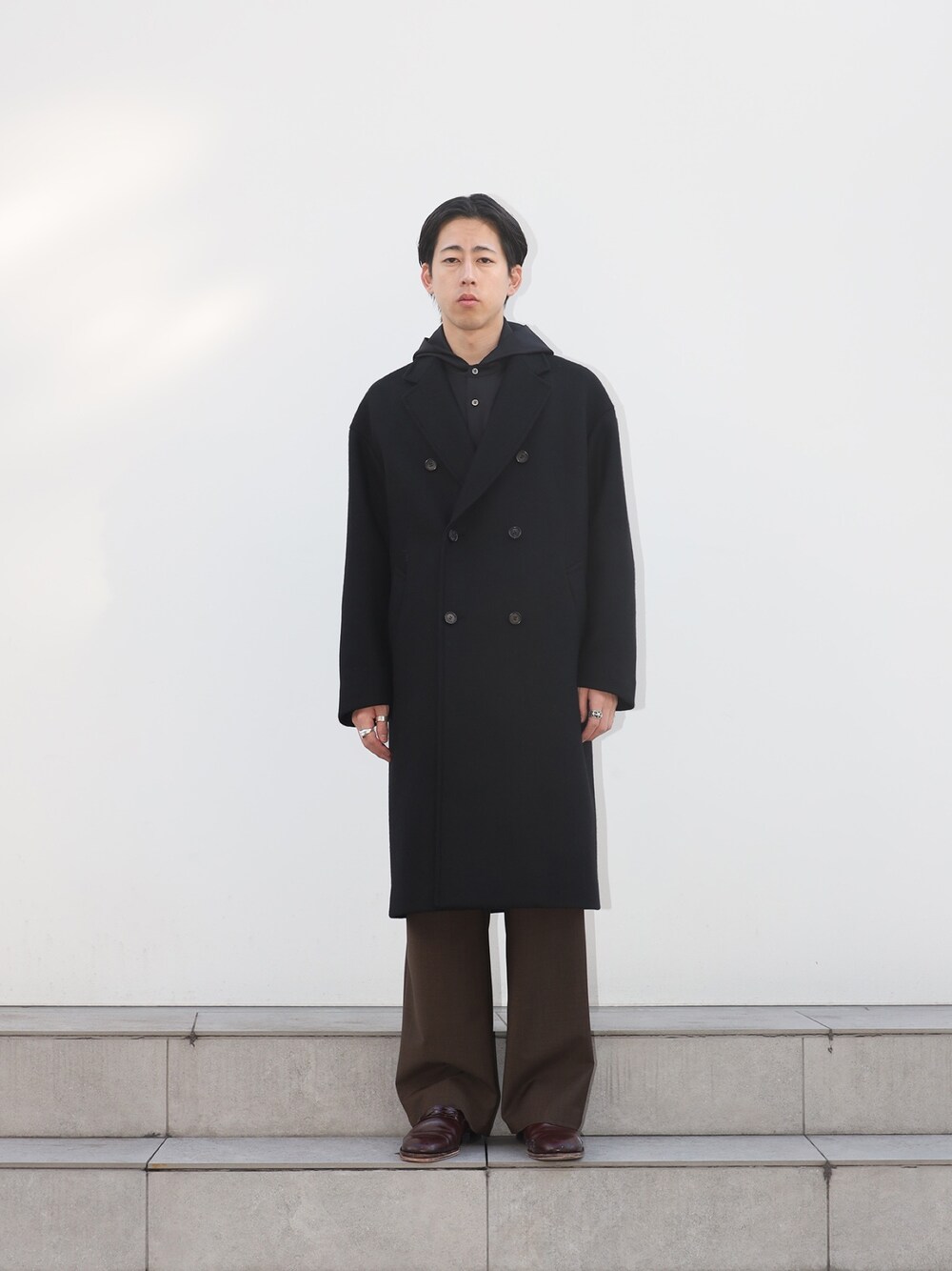 THE Cashmere wool ダブルチェスターコート/カシミヤ混/柔らかな肌触り