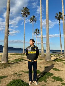 「Carhartt（カーハート）のアイテム（スタジャン）」を使った、mitsuki070912さん（メンズ・171cm）の冬コーディネート