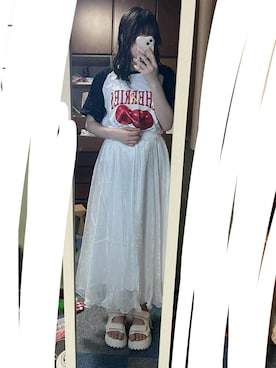 「ラグランTシャツ」｜Nanaさん（レディース・157cm）の夏コーディネート