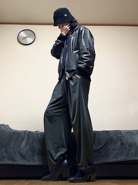 「今日のコーデ」｜「アイテム（パンツ、シルバー系）」を使った、𝐍𝐎𝐗さん（メンズ・169cm）の冬コーディネート