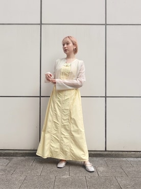 「春ニット」｜「アイテム（ワンピース）」を使った、MARTEさん（レディース・153cm）の春コーディネート