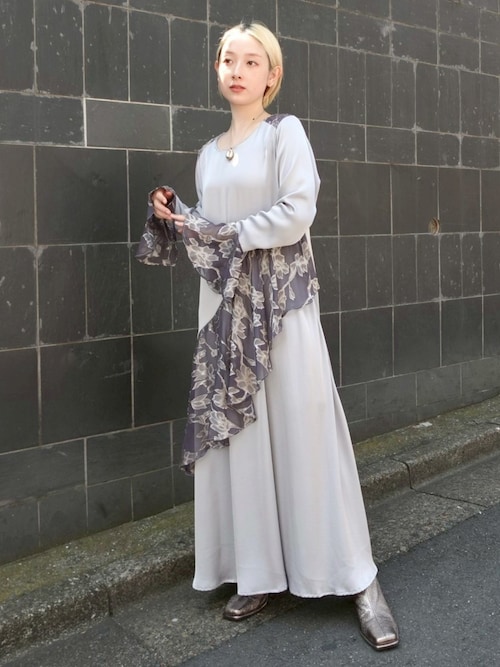 sahara / Sheer Jacquard Docking Dress sahara ワンピース Bi-Color