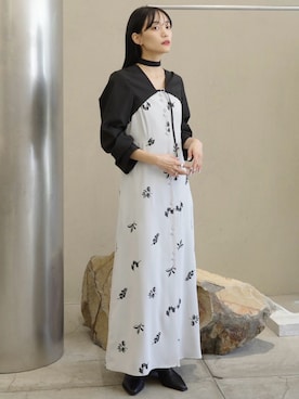 「sahara（サハラ）のCropped Bolero Jacket（その他アウター、ブラック系）」を使った、MARTEさん（レディース・160cm）の夏コーディネート