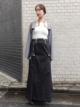 「sahara（サハラ）のCropped Bolero Jacket（その他アウター、グレー系）」を使った、MARTEさん（レディース・160cm）の夏コーディネート