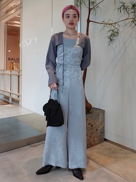 「sahara（サハラ）のCropped Bolero Jacket（その他アウター、グレー系）」を使った、MARTEさん（レディース・160cm）の夏コーディネート