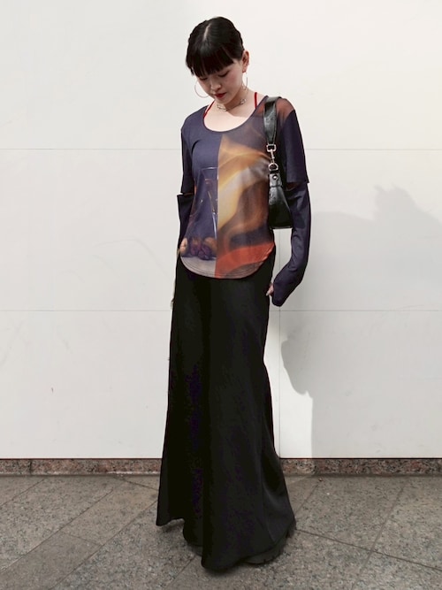 2way Sleeve Art Print Top（Tシャツ/カットソー）｜sahara（サハラ