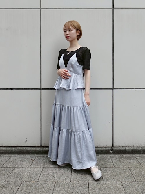 2way T-Strap Tiered Dress（ワンピース）｜sahara（サハラ）の
