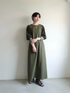 「SYKIA」｜「アイテム（ワンピース/ドレス）」を使った、MARTEさん（レディース・158cm）の春コーディネート