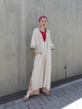 「SYKIA」｜「アイテム（ワンピース/ドレス）」を使った、MARTEさん（レディース・163cm）の春コーディネート