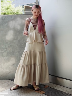 「sahara（サハラ）のアイテム」を使った、MARTEさん（レディース・162cm）の夏コーディネート