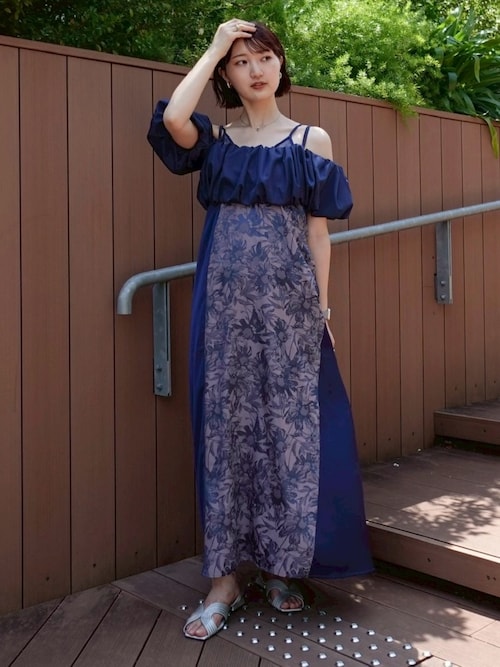 8/10までの限定値下げ！【美品】MARTE Sahara Dress T-Strap Satin Jacquard Dress/Tストラップサテンジャガード