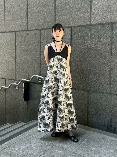 Design Strap Jacquard Dress/デザインストラップジャガード
