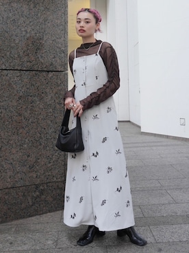 「花柄ワンピース」｜MARTEさん（レディース・163cm）の春コーディネート