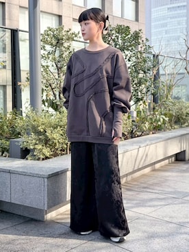 「サテンパンツ」｜MARTEさん（レディース・158cm）の春コーディネート