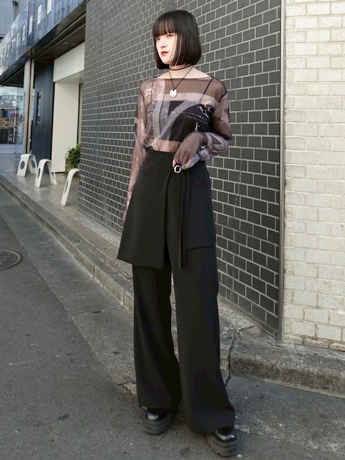 セール】sahara× KOTOKA IZUMI Sheer Top（Tシャツ/カットソー