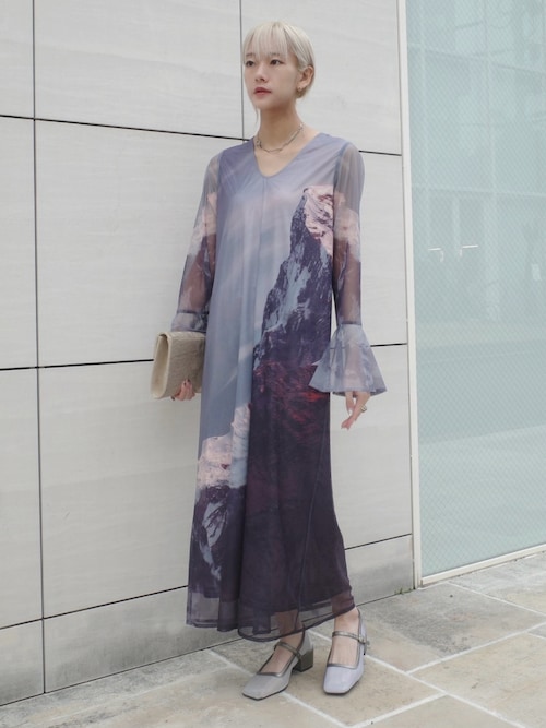 Nature Print Layered Dress/ネイチャープリントレイヤードドレス