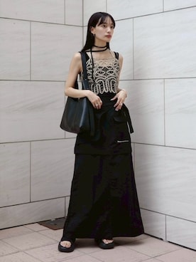 「sahara（サハラ）のアイテム」を使った、MARTEさん（レディース・158cm）の夏コーディネート