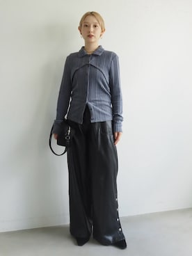 「sahara（サハラ）の【26AW PRE ORDER】Fuzz Layered Top（その他トップス、グレー系）」を使った、MARTEさん（レディース・160cm）の夏コーディネート
