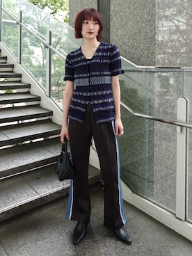 「半袖ニット」｜MARTEさん（レディース・164cm）の春コーディネート