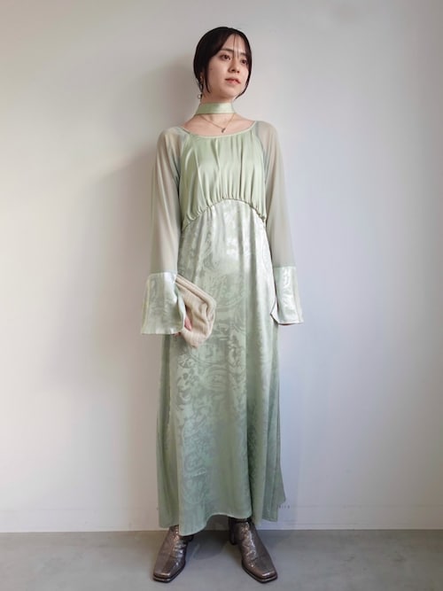 Foil Stamped Satin Dress/フォイルスタンプドサテンドレス（ドレス