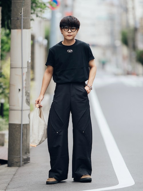 DIESEL ロングパーカー　カットソーコーデ かや｜DIESELのTシャツ/カットソーを使ったコーディネート - WEAR