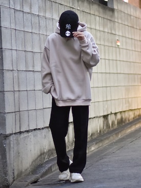 「MASONPRINCE（メイソンプリンス）の9カラー TR素材タックスラックス SK1808 【MASONPRINCE】（スラックス）」を使った、かやさん（メンズ・170cm）の秋コーディネート