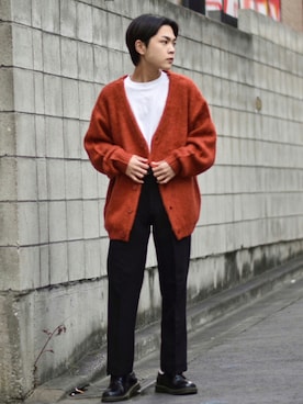 「MASONPRINCE（メイソンプリンス）の9カラー TR素材タックスラックス SK1808 【MASONPRINCE】（スラックス）」を使った、かやさん（メンズ・170cm）の秋コーディネート