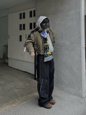 「アイテム（キャップ）」を使った、かやさん（メンズ・168cm・20代）の冬コーディネート