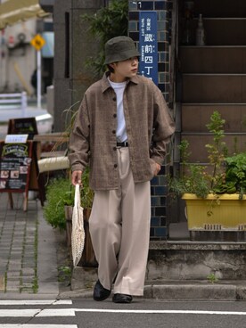 「Code Kelly（コードケリー）のアイテム（帽子）」を使った、かやさん（メンズ・170cm）の春コーディネート