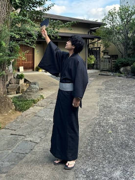 「アイテム（浴衣）」を使った、かやさん（メンズ・168cm）の夏コーディネート