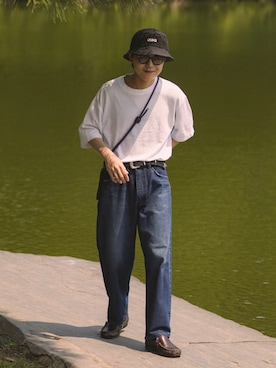 「Lee（リー）のアイテム（パンツ）」を使った、かやさん（メンズ・170cm）の夏コーディネート