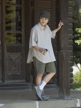 「Code Kelly（コードケリー）のアイテム（帽子）」を使った、かやさん（メンズ・170cm）の夏コーディネート
